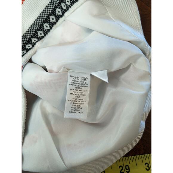 Loft Aztec Pencil Skirt 00 Petite Pink Black Striped Boho Print Lined Mini Short - Picture 5 of 9